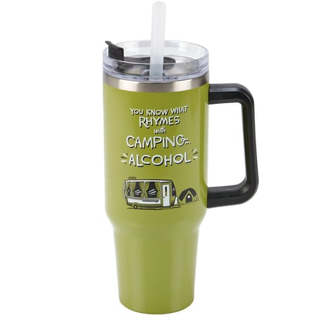 Rhymes With Travel Mug - Stainless Steel, Plastic