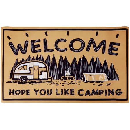 Hope You Like Camping Rug - Polyester, PVC Skid-resistant backing
