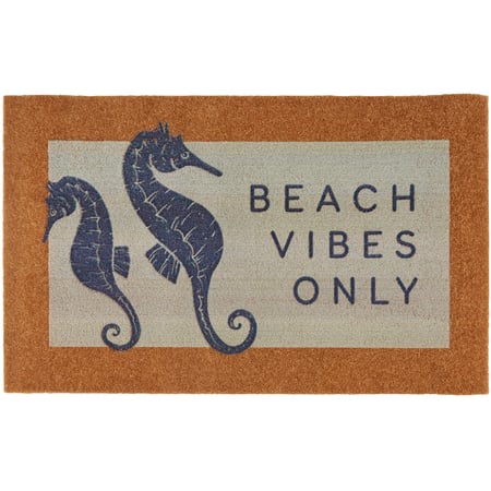 Beach Vibes Only Rug - Polyester, PVC skid-resistant backing