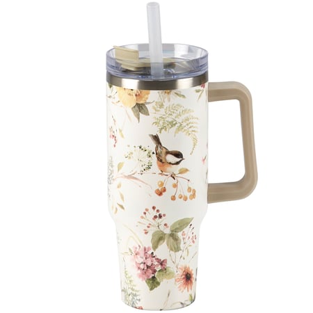 Chickadees Travel Mug - Stainless Steel, Plastic