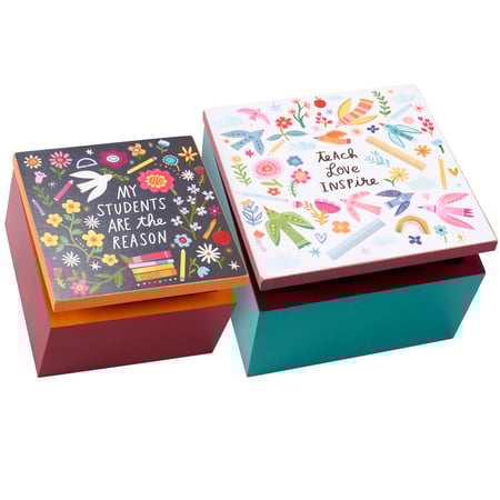 Teach Love  Hinged Box Set - Wood, Paper, Metal