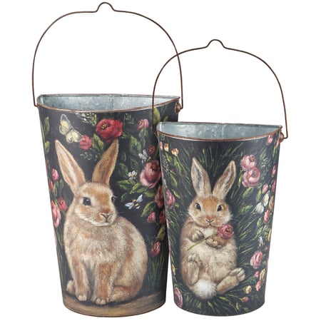 Bunny Wall Bucket Set - Metal, Paper