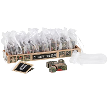 Woodland Spring Church Puzzle - Wood, Paper, Fabric, Metal, Ribbon