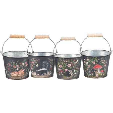 Woodland Spring Bucket Set - Metal, Paper, Wood