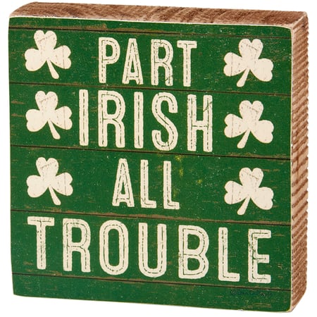 Part Irish Block Sign - Wood, Paper