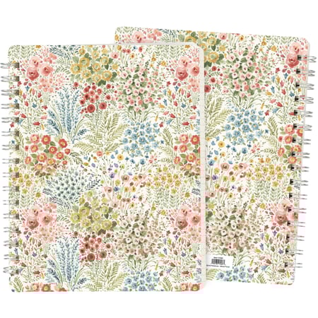 Mixed Floral Spiral Notebook - Paper, Metal
