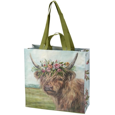 Floral Highland Market Tote - Post-Consumer Material, Nylon