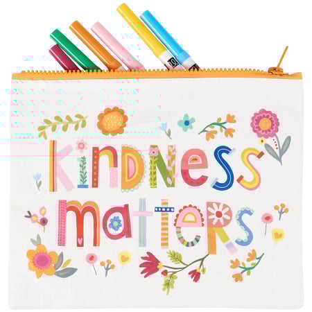 Kindness Zipper Pouch - Post-Consumer Material, Plastic, Metal