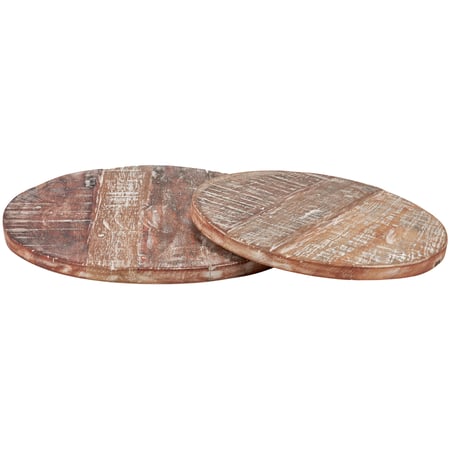 Wood Round Charger Set - Wood