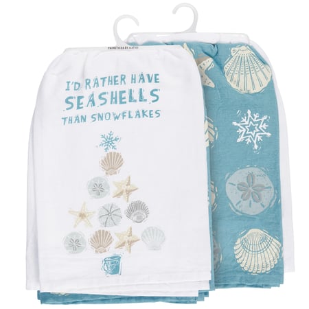 Seashells Kitchen Towel Set - Cotton
