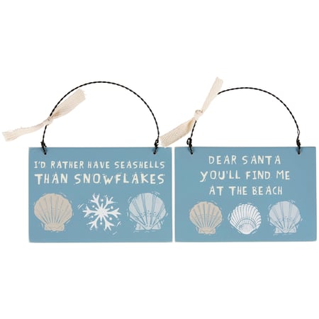 Seashells Ornament Set - Wood, Wire, Cotton