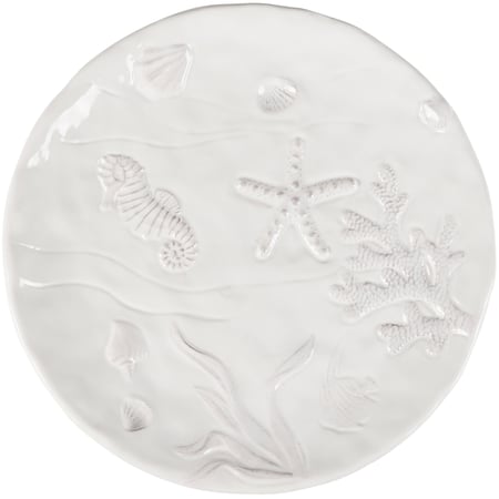 Embossed Beach Dinner Plate - Dolomite