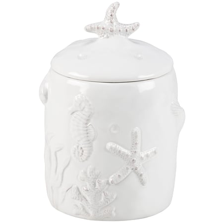 Embossed Beach Canister - Dolomite