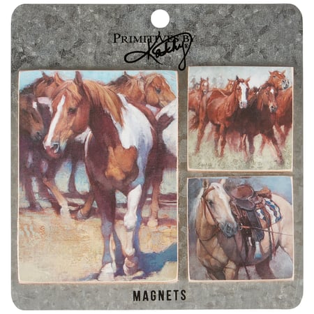 Western Horse Magnet Set - Wood, Paper, Metal, Magnet