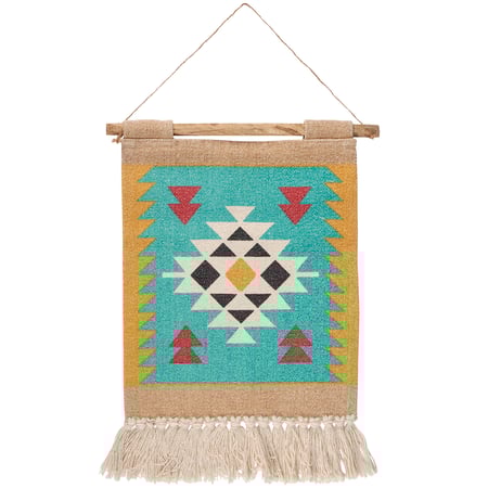 Western Wall Hanging - Cotton, Wood, Jute