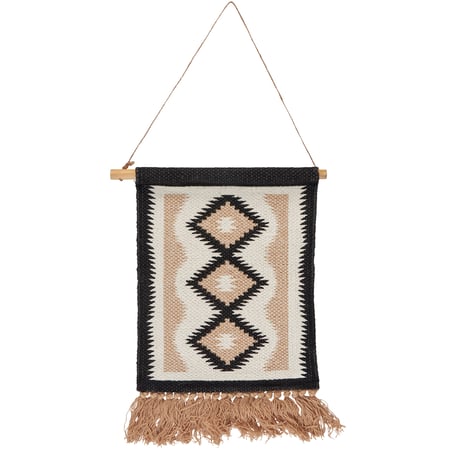 Diamond Western Wall Hanging - Cotton, Wood, Jute