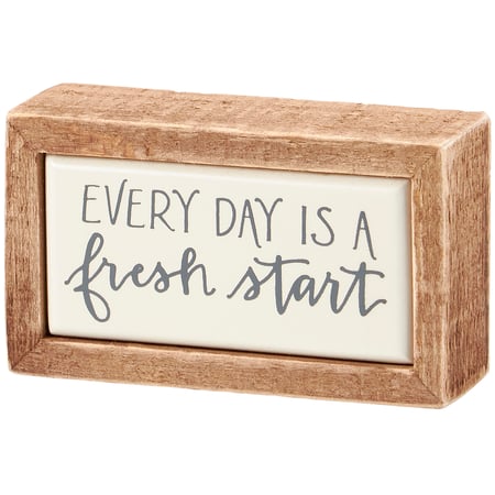 Fresh Start Box Sign Mini - Wood