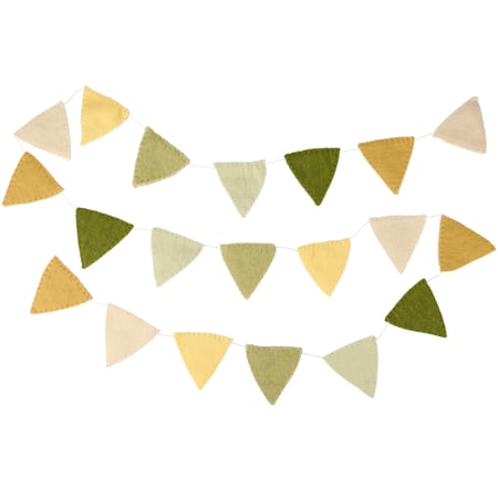 Spring Pennant Banner - Wool, Polyester, String