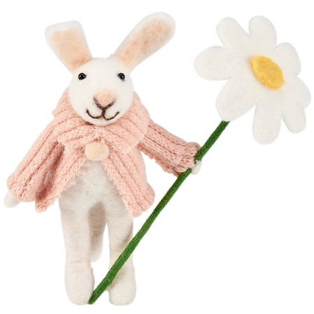 Daisy Bunny Critter - Felt, Polyester, Plastic