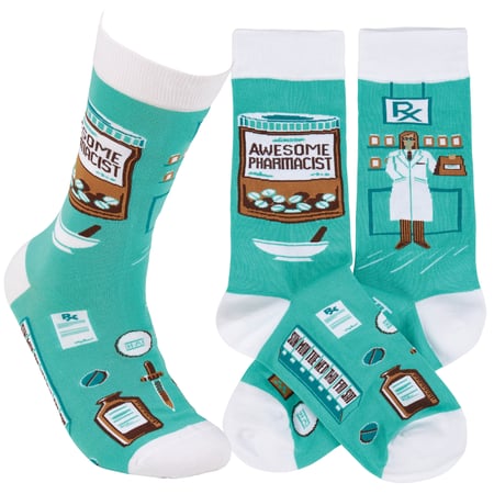 Awesome Pharmacist Socks - Cotton, Nylon, Spandex