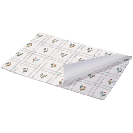 Ticking Stripe Chickens Placemat Pad - Paper