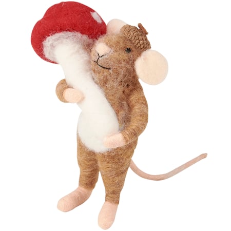 Toadstool Mouse Critter - Felt, Polyester, Plastic