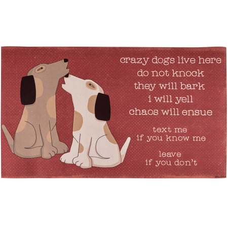 Crazy Dogs Rug - Polyester, PVC Skid-Resistant Backing
