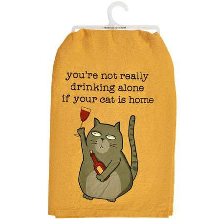 Cat Is Home Kitchen Towel - Cotton
