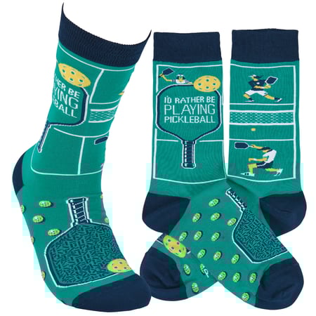 Rather Be Playing Pickleball Socks - Cotton, Nylon, Spandex