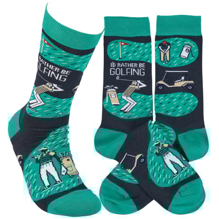 Rather Be Golfing Socks - Cotton, Nylon, Spandex