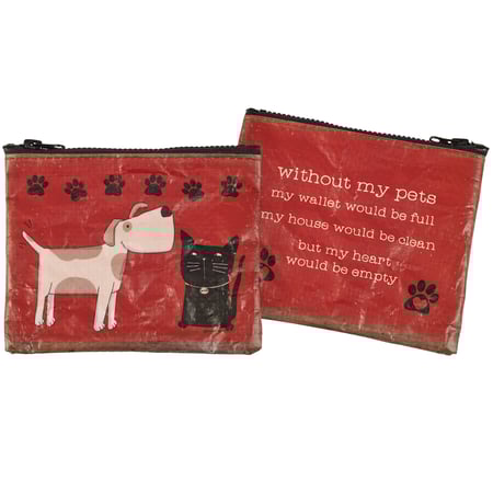 My Pets Zipper Wallet - Post-Consumer Material, Plastic, Metal