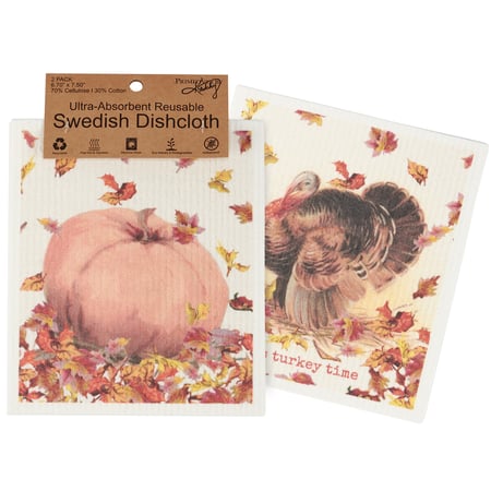 Turkey Time Swedish Dishcloth Set - Cellulose, Cotton