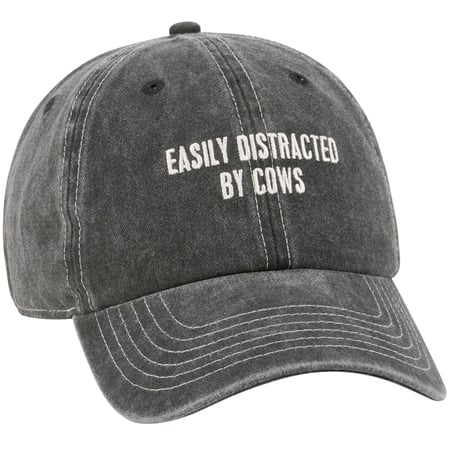 Distracted By Cows Baseball Cap - Cotton, Metal