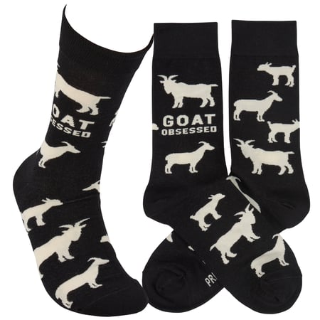 Goat Obsessed Socks - Cotton, Nylon, Spandex