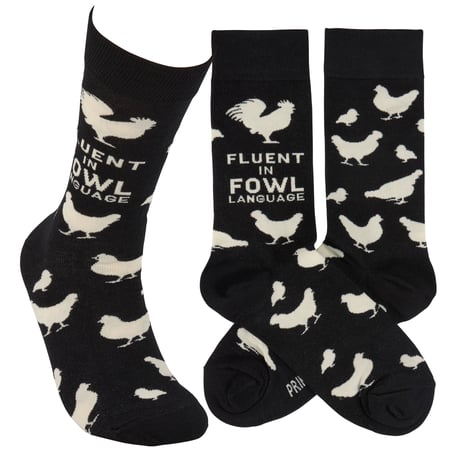 Fluent In Fowl Language Socks - Cotton, Nylon, Spandex
