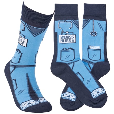 Badass Nurse Socks - Cotton, Nylon, Spandex