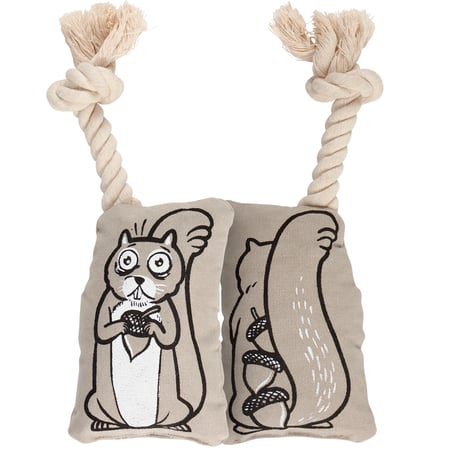 Squirrel Dog Toy - Cotton, Rope