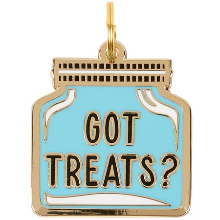 Got Treats Collar Charm - Metal, Enamel, Paper