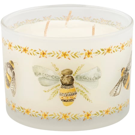 Bees Candle - Soy Wax, Glass, Cotton