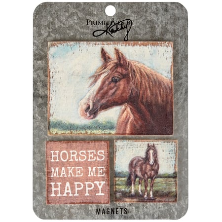 Horse Magnet Set - Wood, Metal, Magnet