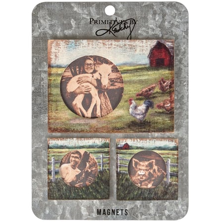 Farm Life Photo Magnet Set - Wood, Metal, Magnet