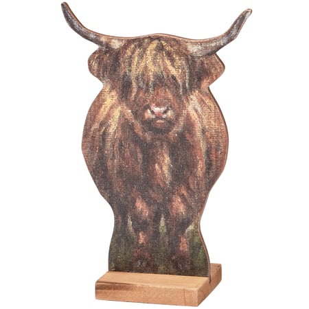 Highland Cow Stand Up - Wood