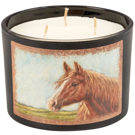 Horse Candle - Soy Wax, Glass, Cotton
