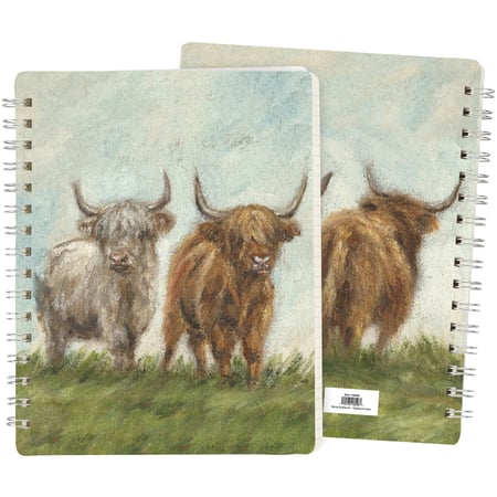 Highland Cows Spiral Notebook - Paper, Metal