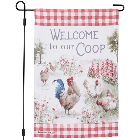 Welcome To Our Coop Garden Flag - Polyester