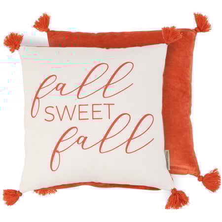 Orange Fall Sweet Fall Pillow - Cotton, Velvet, Zipper