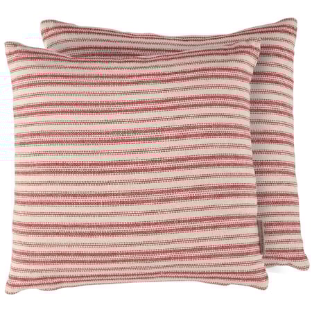 Red Stripe Pillow - Cotton, Zipper