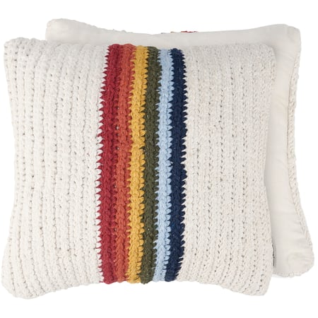 Rainbow Stripe Pillow - Cotton, Zipper