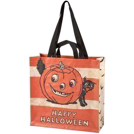 Vintage Halloween Market Tote - Post-Consumer Material, Nylon