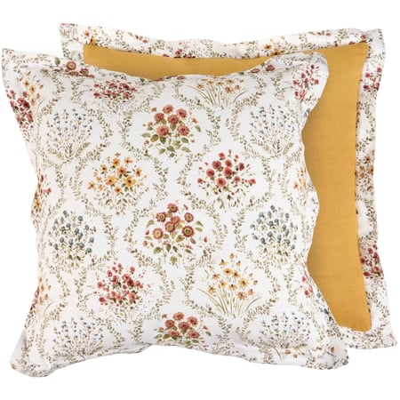 Fall Wildflowers Pillow - Cotton, Zipper